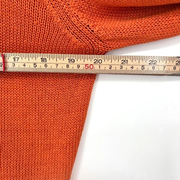 Max Mara Weekend 100% Cotton Orange Zip Cardigan Sz XL Made in Italy - Picture 4 of 12